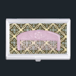 Lavender Comb on Chocolate Background Business Card Holder<br><div class="desc">A beautiful lavender comb sits on a chocolate background in this print by Megan Meagher. Floral designs peek out from behind the comb,  which also has a lovely flower on it. A great gift for fashionistas or lovers of purple!</div>