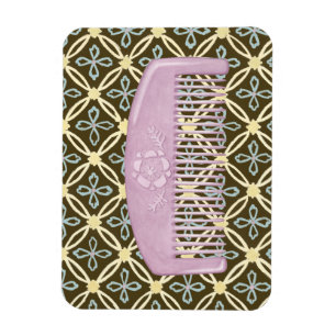 Lavender Comb on Chocolate Background Magnet