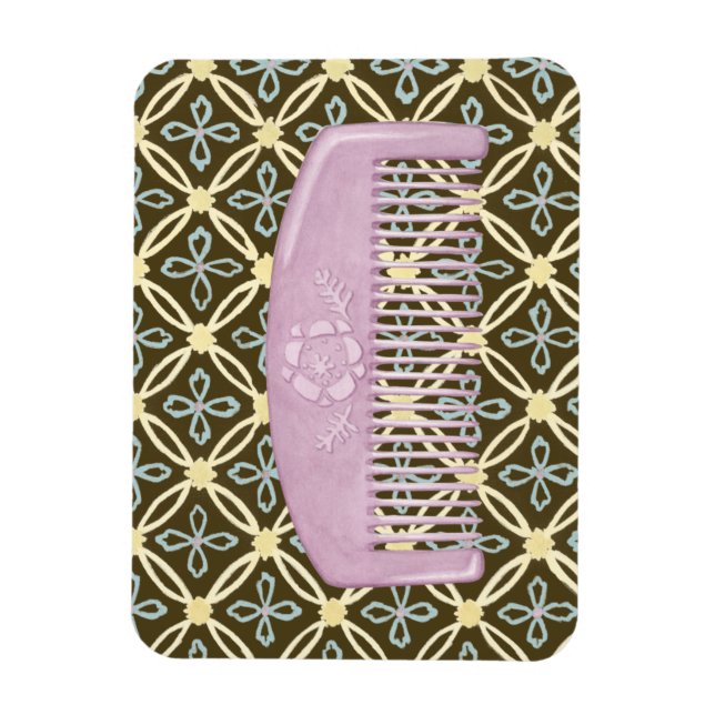 Lavender Comb on Chocolate Background Magnet (Vertical)