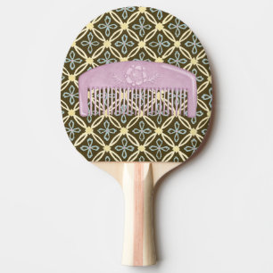 Lavender Comb on Chocolate Background Ping Pong Paddle