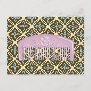 Lavender Comb on Chocolate Background Postcard