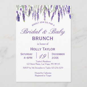 Lavender Combined Baby Shower and Bridal Shower Invitation
