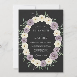 Lavender Cream Botanical Romance Wedding Invitation