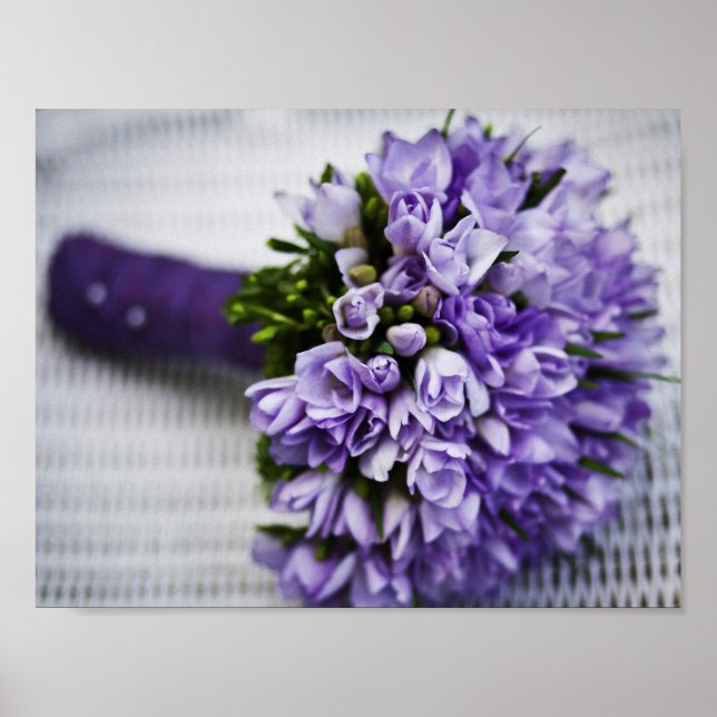 Lavender Crocus Bridal Bouquet Poster (Front)