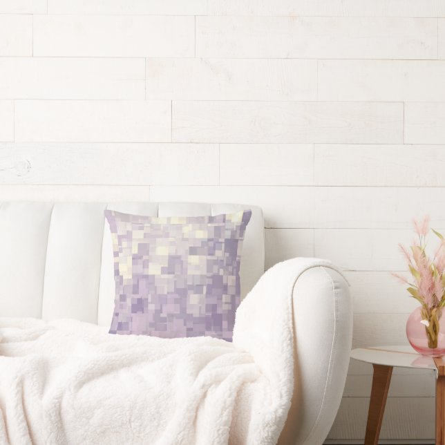 'Lavender Cubes' Abstract Pillow (Couch)