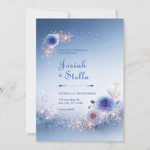 Lavender Dahlia Blush Wedding Invitation