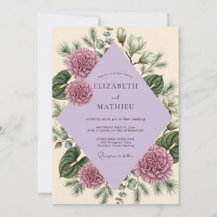 Lavender Dahlia Wedding Invitation