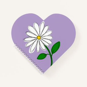Lavender Daisy Heart Notebook