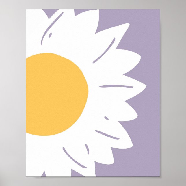 Lavender Daisy – Minimalist Floral Wall Art (Front)