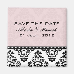 Lavender Damask Save the Date Magnet
