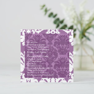 Lavender Damask Wedding Invitation