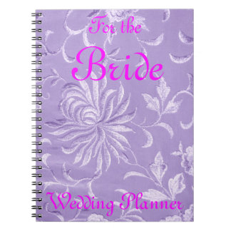 Lavender Damask Wedding Planner Spiral Notebook