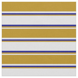 Lavender, Dark Goldenrod & Blue Lines Pattern Fabric
