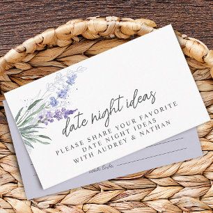 Lavender Date Night Ideas Bridal Shower Cards