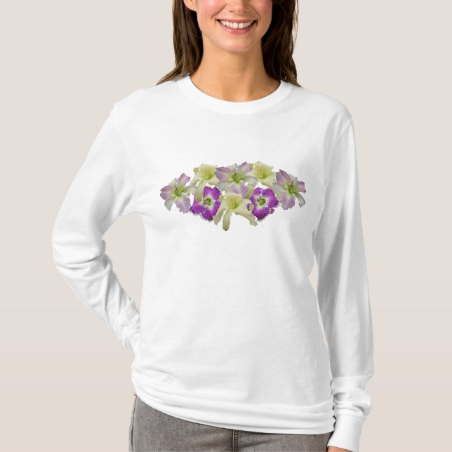 Lavender Daylily Collage T T-Shirt (Front)