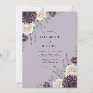 Lavender Dazzling Floral Wedding Invitation
