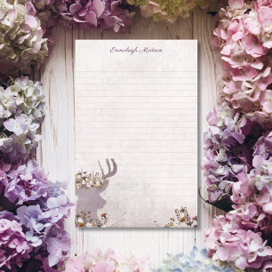 Lavender Deer Dreamy Boho Chic Monogram Stationery