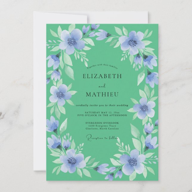 Lavender Delicate Bloom Wedding Invitation (Front)