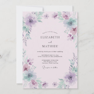 Lavender Delicate Flourish Wedding Invitation