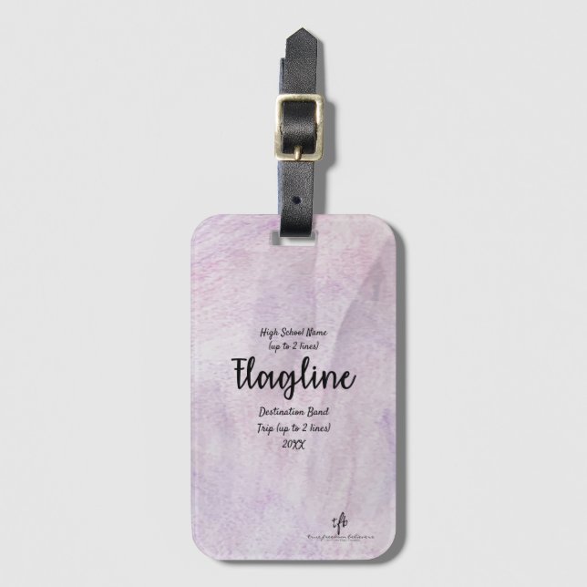 Lavender Delite Flagline Band Trip Luggage Tag (Front Vertical)