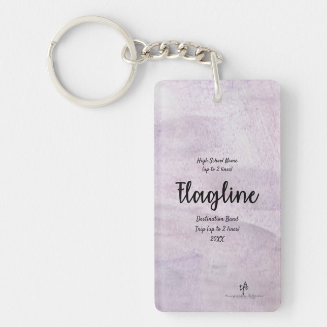 Lavender Delite Flagline Band Trip Pers. Key Ring (Front)