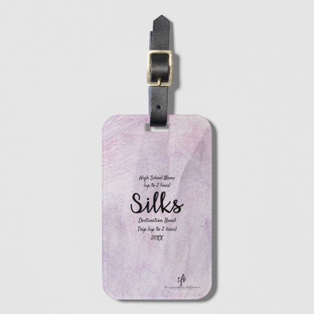 Lavender Delite Silks Band Trip Luggage Tag (Front Vertical)