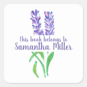 Lavender Design Bookplate Sticker