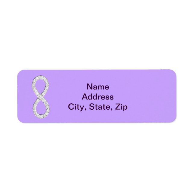 Lavender Diamond Infinity Wedding Address Labels (Front)