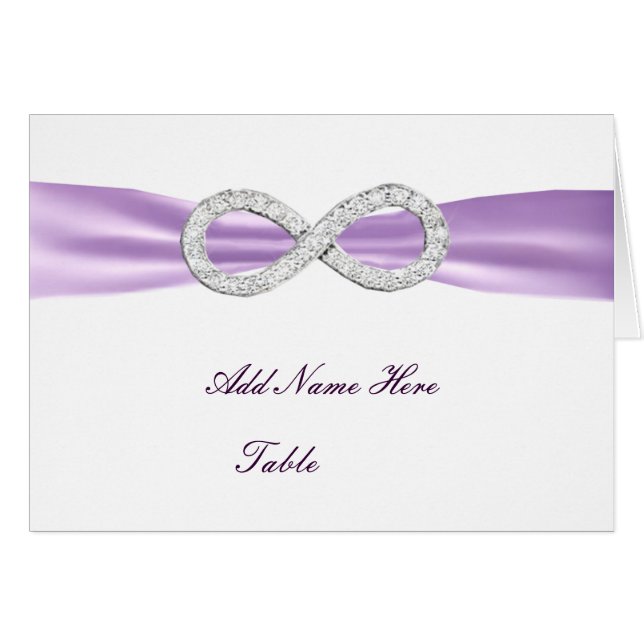 Lavender Diamond Infinity Wedding Table Place Card (Front Horizontal)