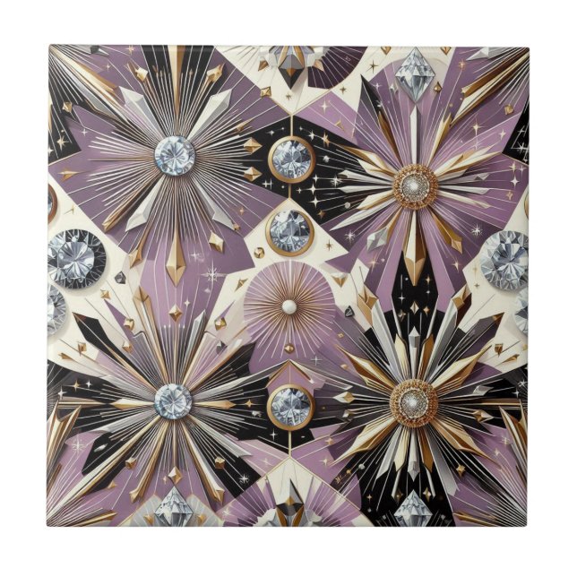 Lavender Diamond Mid Century Modern  Tile (Front)