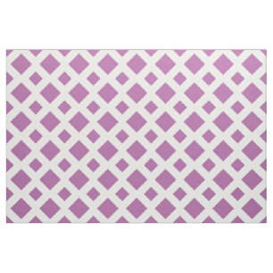 Lavender Diamonds on White Geometric Fabric
