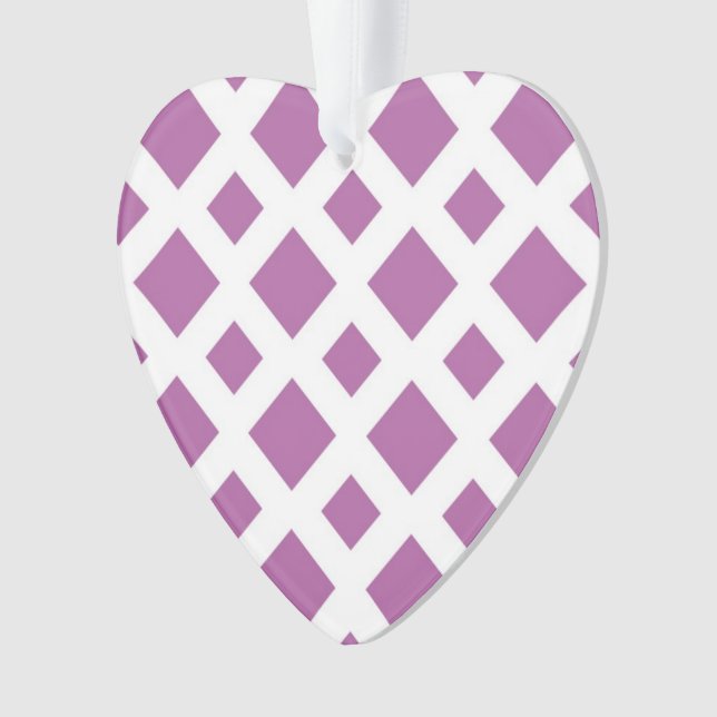 Lavender Diamonds on White Ornament (Front)