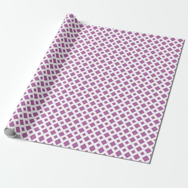 Lavender Diamonds on White Wrapping Paper (Unrolled)