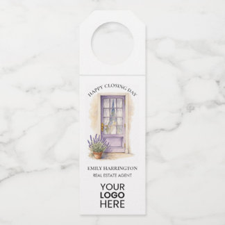 Lavender Door Watercolor Closing Real Estate Agent Bottle Tag