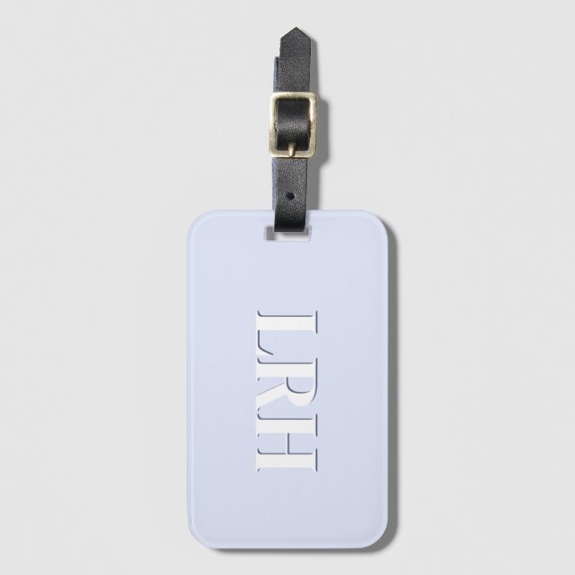 Lavender Double Layer Simple Initial Monogram  Luggage Tag (Front Vertical)