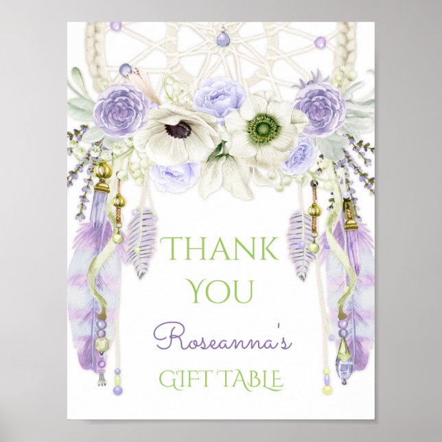 Lavender Dream Catcher Tribal Boho Sign (Front)