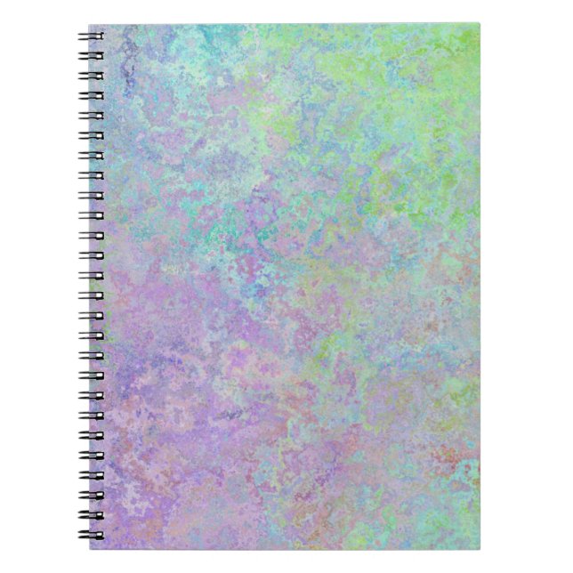Lavender Dream Neon Pastel Alcohol Ink Abstract Notebook (Front)