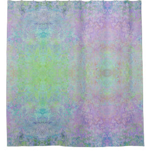 Lavender Dream Neon Pastel Alcohol Ink Abstract Shower Curtain
