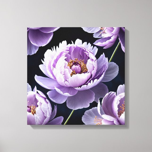 Lavender Dream Peonies Canvas Print (Front)