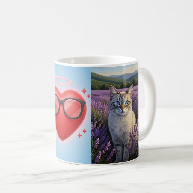 Lavender Dreams: A Gaze of Serenity Coffee Mug (Front Right)