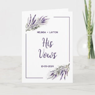 Lavender Dreams: Watercolor His Wedding Vows Card