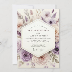 Lavender Dreamy Floral Wedding Invitation
