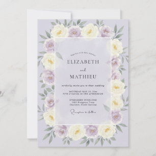 Lavender Dreamy Rose Wedding Invitation