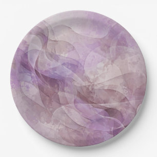  Lavender Dreamy Swirl Lilac Mauve Lavender Paper Plate