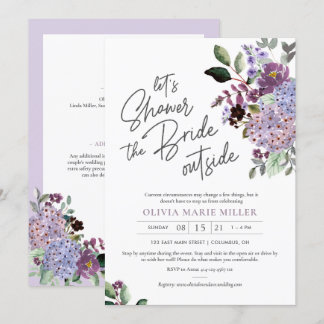 Lavender Drive By Bridal Shower Invitation