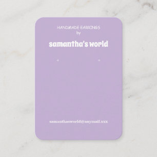 Lavender Earring Display Business Card