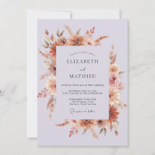 Lavender Earthy Autumnal Wedding Invitation