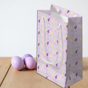 Lavender Easter 4th Birthday Small Gift Bag