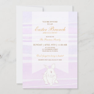 Lavender Easter Brunch & Egg Hunt Bunny   Invitation