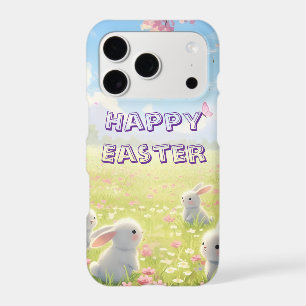Lavender Easter Cute White Bunny Floral Spring